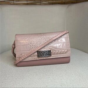 Brighton Elegant Pink Croc-Embossed Women's Bag